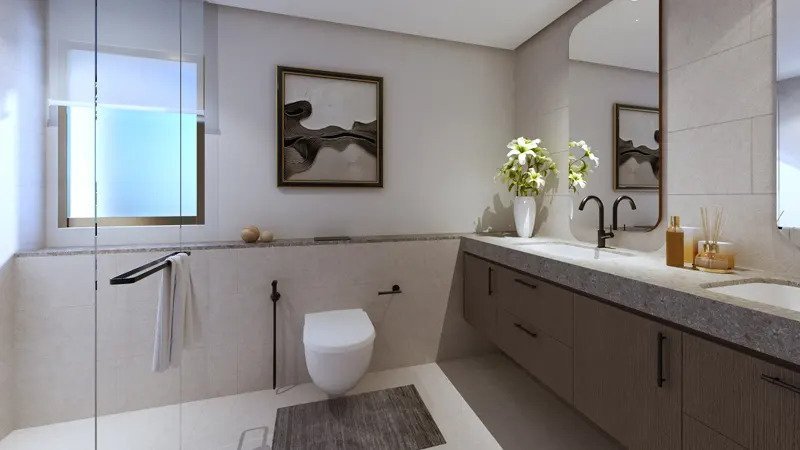 La Violeta 2 at Villanova, Dubailand Bathroom View